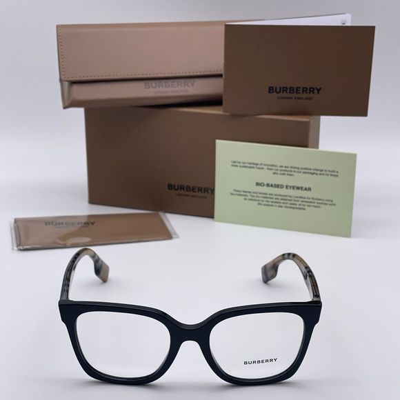 BRAND NEW BURBERRY EVELYN BE2347 3942 Black/Demo Lens Women Eyeglasses - Picture 10 of 12